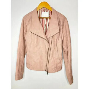 Anthropologie Ett:twa Ripley Faux Leather Moto Jacket size PM